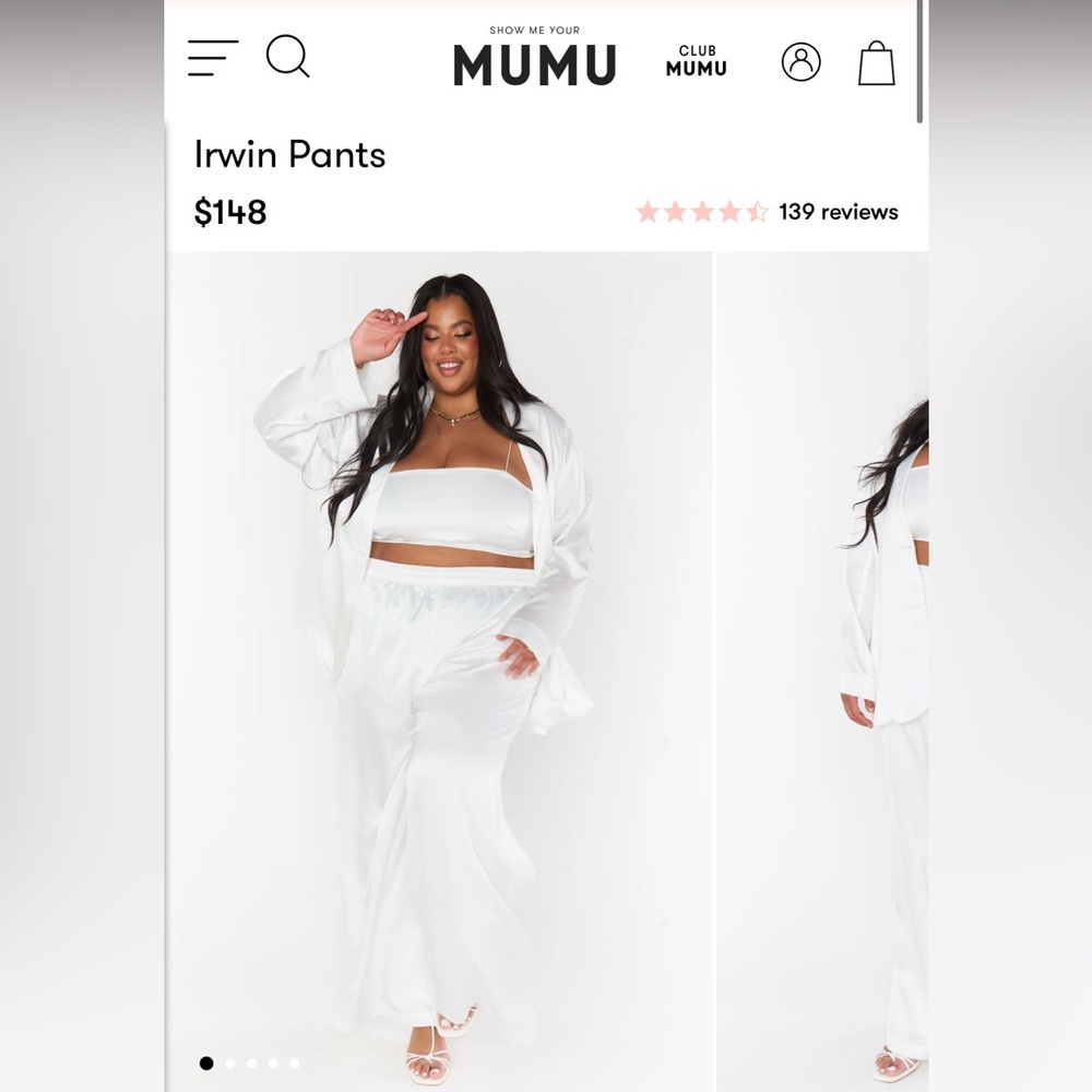 Show Me Your Mumu White Irwin Pants. Size XL
